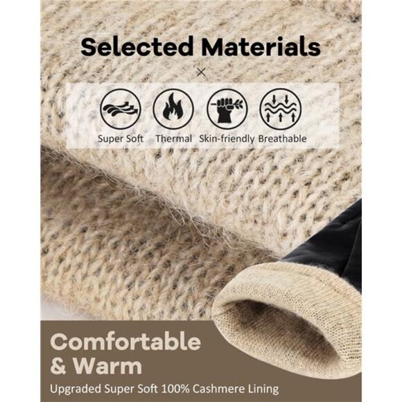 Women's Leather Gloves Full Hand Touchscreen Winter Gloves - Picture 2 of 6